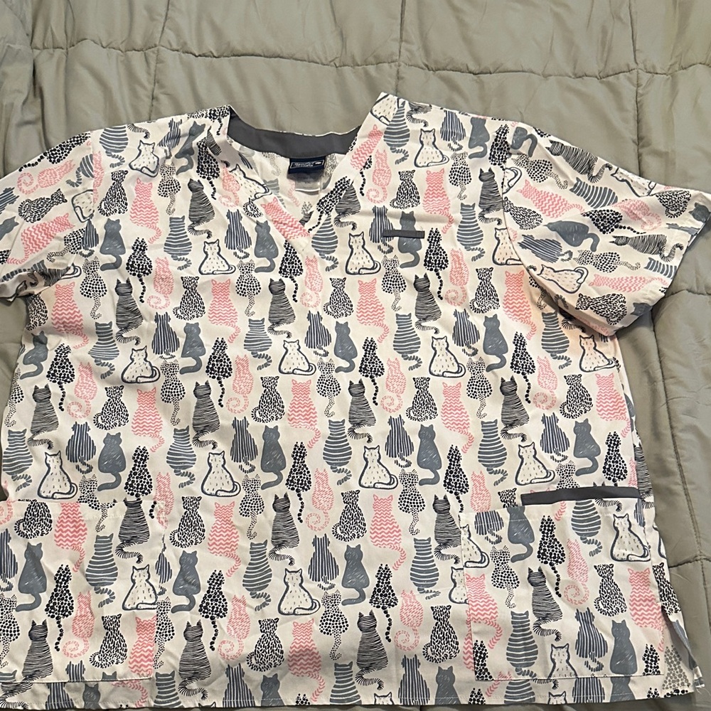 Scrub Top with cats